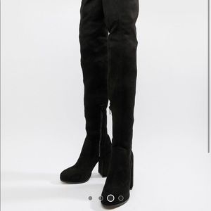 ASOS Black Wide Leg Over the Knee Boots